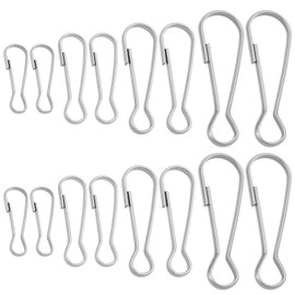 The Lord of the Tools Pack of 40 Simplex Hooks Made of Stainless Steel 304 30 mm 40 mm 50 mm 60 mm Snap Hook Spring Hook Suitable for Key Chains ID Cards DIY, silver