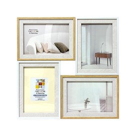 Nakabayashi F-TMS-111 Two-Tone Photo Frame (4 Sided Natural White)