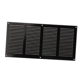 EUROPLAST Black 14x6 Duct Opening Vent Cover with Screen Mesh - Metal Air Return Grille - HVAC Vent Register - Ceiling and Wall Vent Cover - Outside Dimensions: 15.75''w x 7.87''h