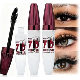 Máscara de Pestañas Resistente al Agua 7D, Máscara de Volumen, Fórmula de Secado Rápido y a Prueba de Manchas, Maquillaje de Ojos Espesante para un Rizo Definido, para un Maquillaje de ojos Profesional (2PCS)