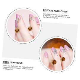 BIUDECO 4pcs Nail Art Accessories Manicure Fluffy Ball Decors for DIY Nail Designs Soft Plush Balls for Professionals Beginners