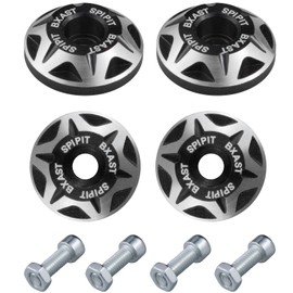 Amavoler License Plate Bolts, 4 pcs Universal M6 CNC Carved Aluminum Alloy License Plate Screw Kit for Motorcycle Chopper Windshield Trim Car Tag Frame,Unique Addition to Your Bike. (Black)