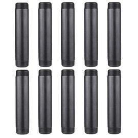 Niubid 10 Pack 1 Inches x 6 Inches Black Malleable Steel Nipples Fitting, DIY Steampunk Industrial Vintage Style.