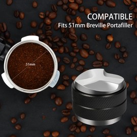 51mm Espresso Tamper, Coffee Distributor Adjustable Height, Coffee Leveler Fits with Two-in-one Double-Head and Flat-Bottom Three Leaf for Macaroons Espresso Coffee