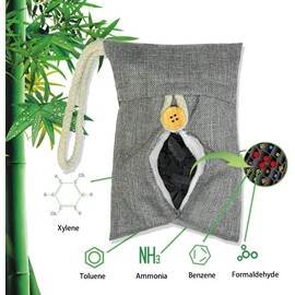 Air Purifying Bag Activated Car Air Freshener Bamboo Charcoal Bags Nature Fresh Deodorizer Moisture Absorber for Bathroom Activated Odor Absorber For Shoes Fridge Pet Home（6Pack 100g Each）