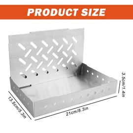WEGREAT Smoker Box Gas Grill: 21 x 13.5 x 3.5 cm Smoking Box Made of Stainless Steel, BBQ Smoker Box, Sturdy Smoking Box, Gas Grill or Smoker Box, Charcoal Grill for Charcoal Grill, Gas Grill BBQ