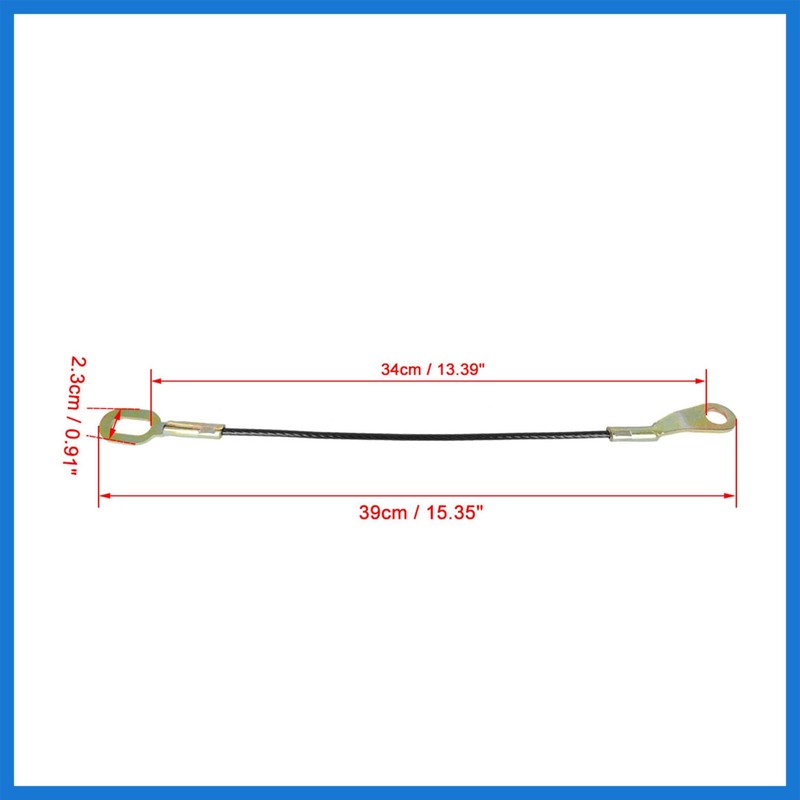 VekAuto 2x Tailgate Wire Cable Strap Lift Support Cable for