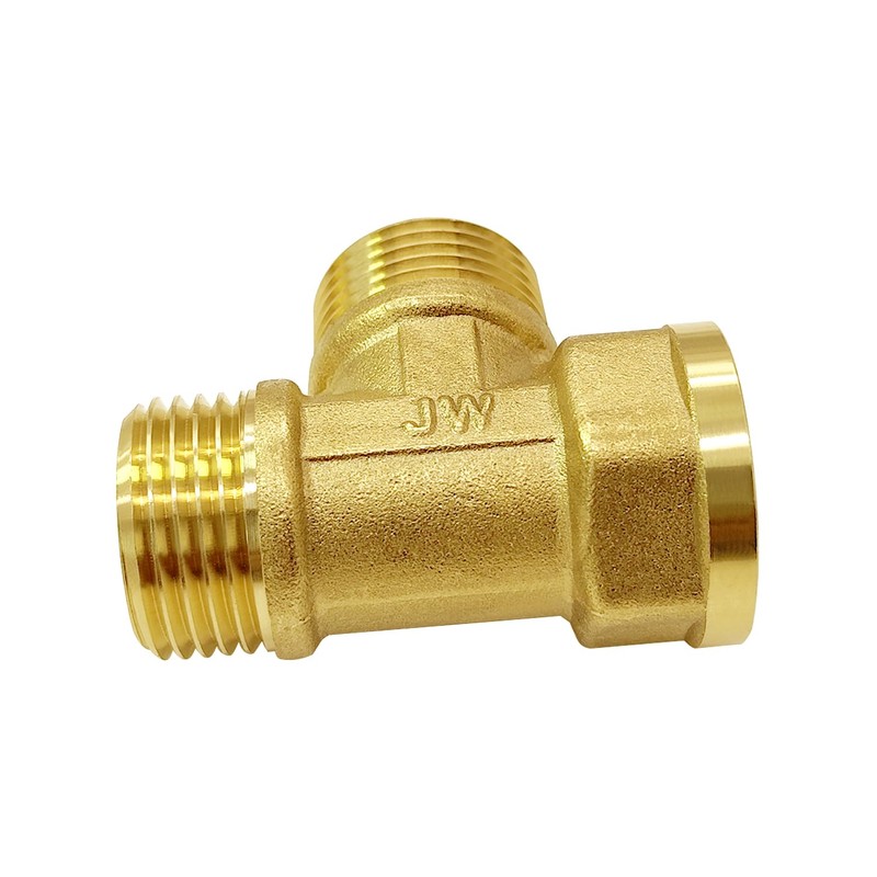 Joywayus 3/4 GHT Threaded Brass Garden Hose Fitting Tee T