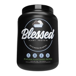 EHPlabs Blessed Plant Based Protein Powder - 30 Serves - 23g Protein per serve - dairy free, Vegan, Soy Free - Edible Dietary Fitness supplement:_Cookies & Cream