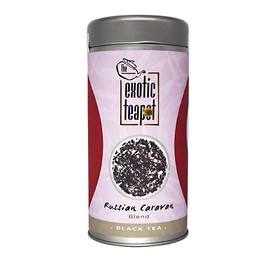 The Exotic Teapot – Russian Caravan Tea, 125g Tin, Smoky Black Tea Blend with Oolong