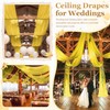 MODFUNS Gold Ceiling Drapes 5x20ft 2 Panels Wedding Arch Draping
