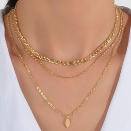 Xduargs Boho Layered Sequins Pendant Necklace Vintage Disc Choker Necklace Gold Sequins Figaro Chain Necklace Multilayered Disc Coin Necklace Jewelry for Women and Girls
