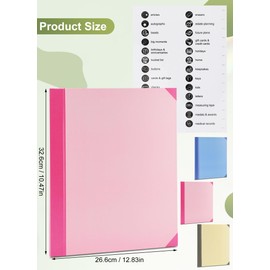 Gugxiom If I Die Binder UK,in Case I Go Missing Binder,Folio Document Organizer with Labels and Stickers,Life Book Document Organiser for Meetings,School,and Office(Pink)