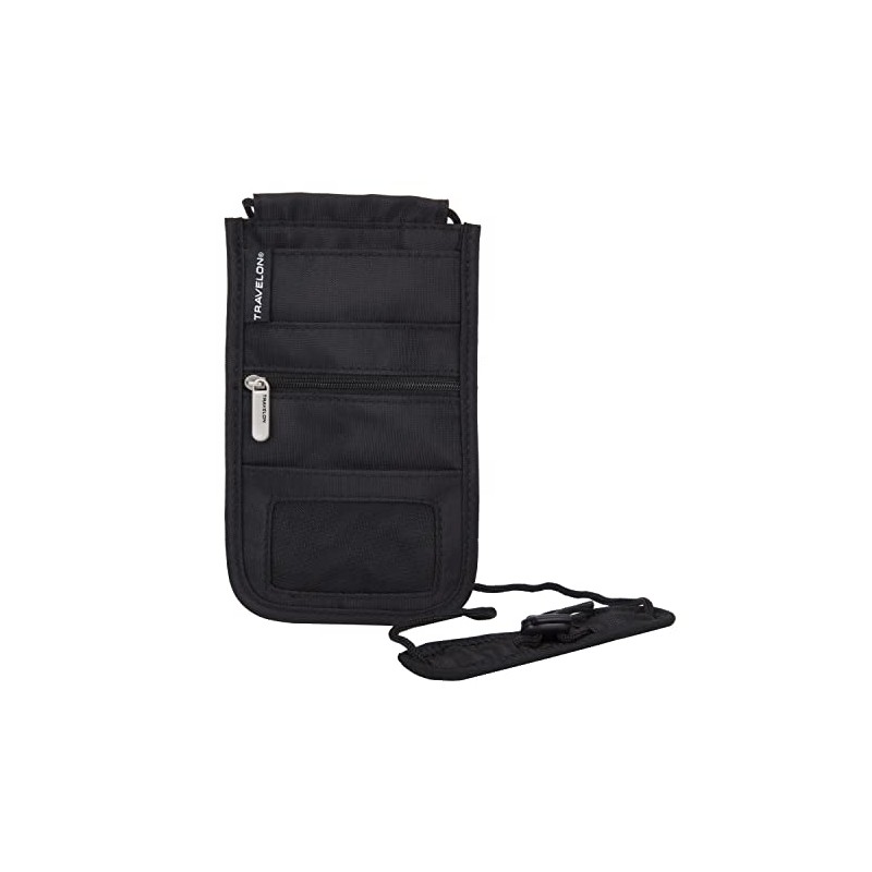 Travelon Rfid Blocking Deluxe - Bolsa de embarque, color negro,