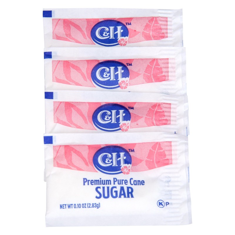 C&H Premium Pure Cane Sugar Packets, 0.10 Ounce (2.8 Gram)