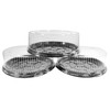 PACTOGO 18" Round Black Plastic Cater Trays with Clear Dome