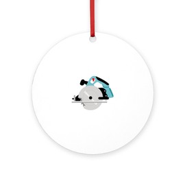 CafePress Circular Saw Round 4" MDF Holiday Ornament