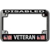 Disabled Veteran Chrome Motorcycle License Plate Frame