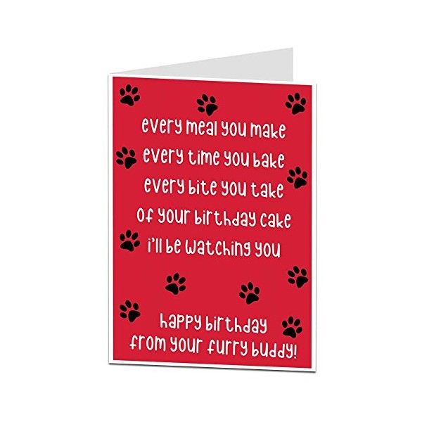 Funny Happy Birthday Card from The Dog Pet Theme Perfect for Mum Dad Husband & Wife