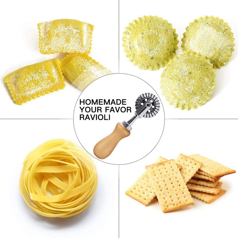 NADMITFEAT Wheel Cutter - Pasta Cutter Wheel - Ravioli Crimper