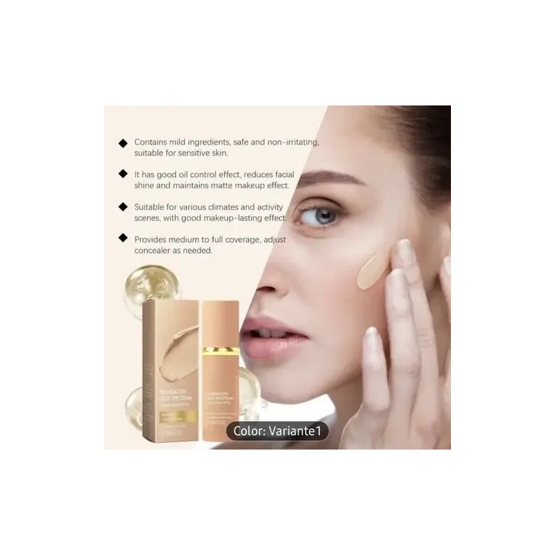 Base Maquillaje Líquida 4 En 1 Spf 50 Serum Hidrata