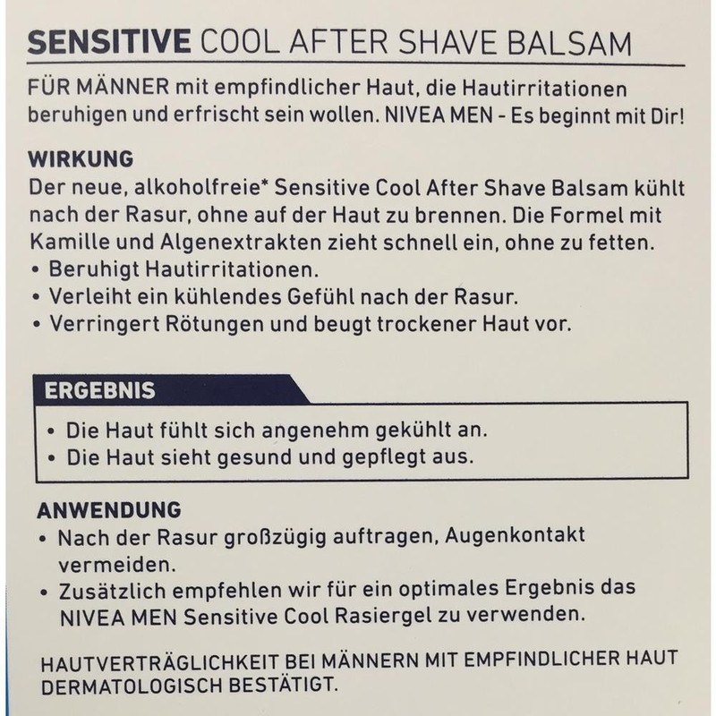 Nivea Men Sensitive Cool After Shave Balsam 100 ml