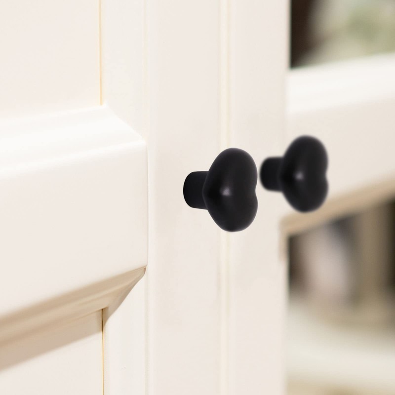 SWZHAI 10 Pcs Black Ceramic Cabinet Knobs, Heart Shaped Drawer