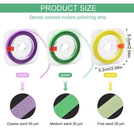 Zimoer Dental Polishing Strips, 3 Roll 20/30/ 50um Thickness Tooth File Teeth Abrasive Finishing Strips Tooth Interdental Sanding Grinding Whitening Teeth Surface Dental Tool