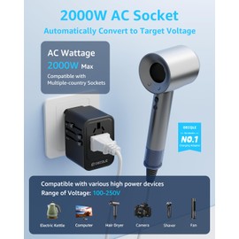 decqle Travel Adapter Worldwide, Universal Travel Plug with 2 USB-C (GaN 65W), 1 USB-A and 1 AC Socket, International Socket Adapter, Universal Adapter for EU, UK, US, AU (Black)