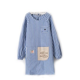 Xlabor Apron with Sleeves Waterproof Anti-Oil Fabric Painting Apron with Pocket Kitchen Apron Bib Apron Cooking Apron Blue, blue