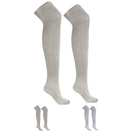 German Wear Traditional Bavarian Knee High Socks, Cable Knit Socks, 70 cm - 44-46