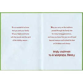 Designer Greetings Sparkling White Rooftops on Red and Green Houses Christmas Card for Grandson and Family