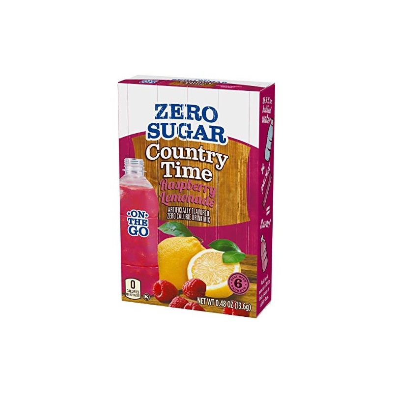 Country Time Sugar-Free Raspberry Lemonade Drink Mix (6 On-the-Go Packets)