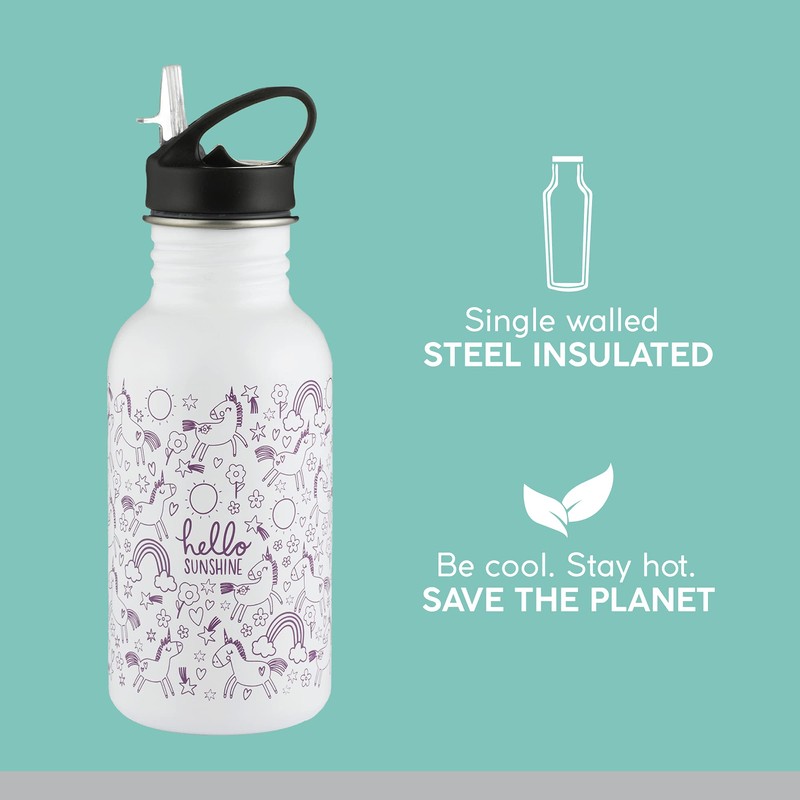 Typhoon Pure Kids 550 ML Steel Colour Changing Unicorn And