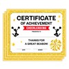 Cheerleading Certificate of Achievement, Gold Foil Blank Award Paper, Set