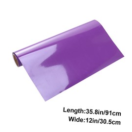 VILLFUL PU Heat Transfer Vinyl Roll Gloss Htv Film Purple for T Shirts Garments Fabrics Easy to Cut Weed Durable Flexible for DIY Designs Lettering