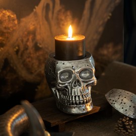 We Moment Gothic Candle Sconce， Skull Wall Candle Holder Set of 1，Skull Decorations for Living Room, Bathroom, Dining Room