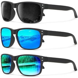 JOGVELO Men's Polarised Sunglasses, Polarised Sunglasses, UV400 Protection, Classic, Ultralight for Driving, Fishing, Running and Outdoor Use, Black, blue, green