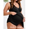 Summer Mae Plus Size Maternity One Piece Swim Dress Tie