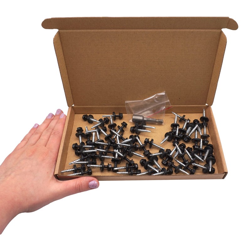 Marcopol (Pack of 60) Metal Roofing Bolts, 4.8 x 28