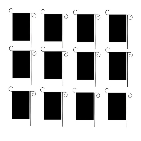 FLAGLINK Solid Black Blank Garden Flags 12x18inch - Heavy Duty