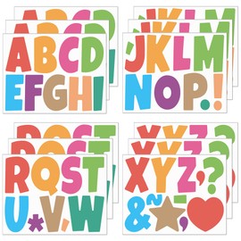 Bulletin Board Letters Large Letter Stickers 4 Inch Self Adhesive Vinyl Waterproof Alphabet Stickers for Poster Board Letters Mailbox Classroom School Home Decor (12, Colorful)