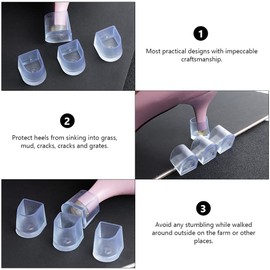 Holibanna 12 Pairs Transparent High Heel Covers Tips Heel Protectors Caps High Heel Grass Stopper for Women Wedding Events Outdoor Anti Slip Shoe Heel Cover, Polyvinyl Chloride, PVC