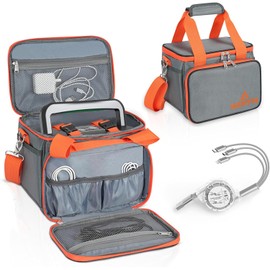 BBYUS Portable Carrying Case for Jackery Explorer 160/240/300, Solar Generator Storage Bag Organizer with Built-in 3-in-1 Retractable Charging Cable