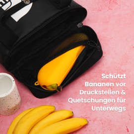homiez Banana Box Set of 2, 100% BPA-Free Banana Protection, Banana Tin, Banana Storage Box, Dishwasher Safe, Banana Holder Reliably Protects Against Crushing on the Go - Banana Lunch Box