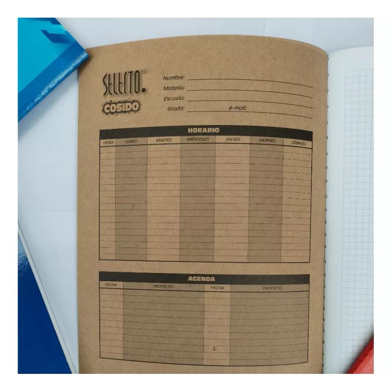 Selecto Cuaderno Libreta Cosido Cuadro Chico Profesional 5pz