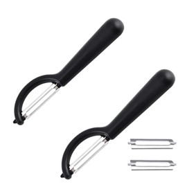 Pack of 2 Peeler Tupper with 2 Replacement Blades for Tupperware Peeler, Potato Peeler, Best Simple Stainless Steel Kitchen Helper, Handy Left-Handed Kitchen Asparagus Vegetables Hikeen Julienne for