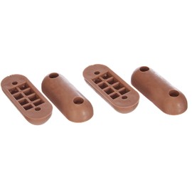 Merriway BH05103 (4 Pcs) Toilet WC Seat Buffers, Brown 60 x 22 x 12mm - Pack of 4 Pieces