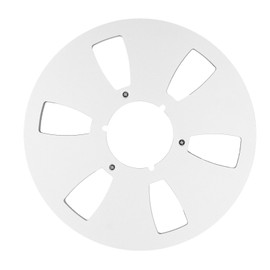 1/4 10.5 Inch Empty Tape Reel 6 Hole Aluminum Alloy Universal Open Reel Sound Tape Empty Reel for BASF for NAB Reel to Reel Tape Silver