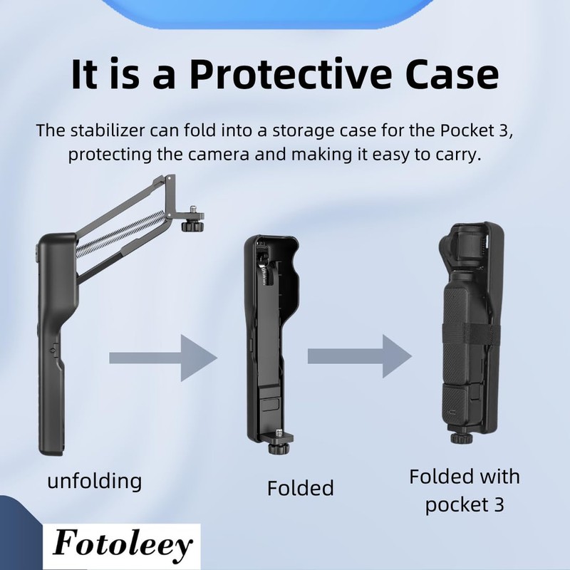Fotoleey Osmo Pocket 3 Hand Stabiliser - Anti-Shake Handle Grip